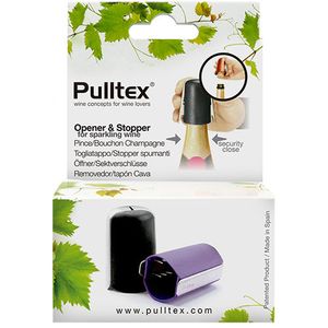 Pulltex Tapon Y Abridor Para Espumante Negro